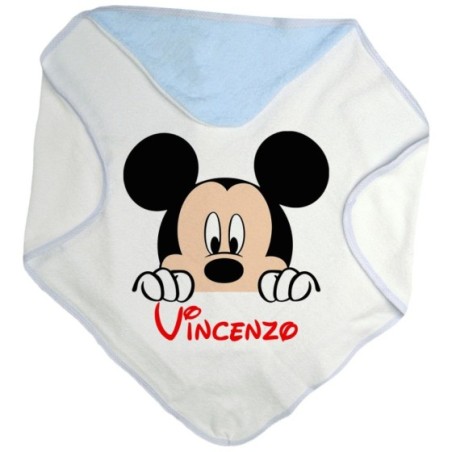 Accappatoio neonato personalizzato con nome topolino che...