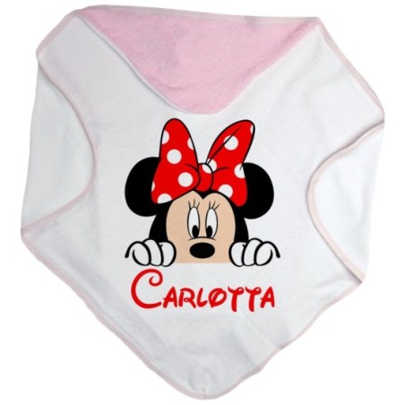 Accappatoio neonata personalizzato con nome minnie che...