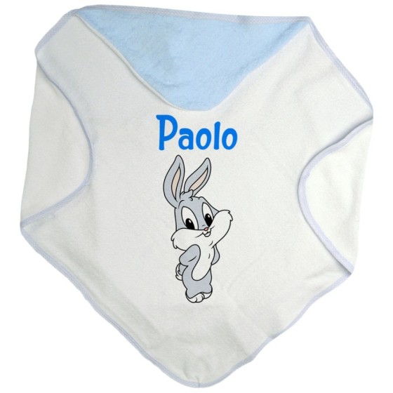 Accappatoio neonato personalizzato con nome bugs bunny - lola bunny Cartoon