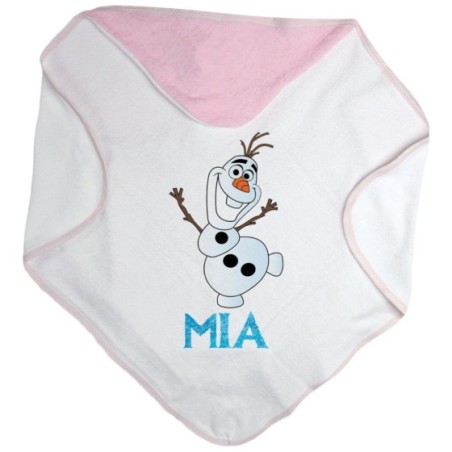 Accappatoio neonato personalizzato con nome olaf Cartoon