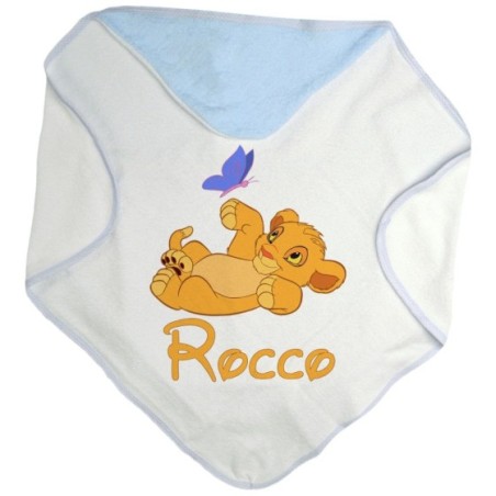 Accappatoio neonato personalizzato con nome simba