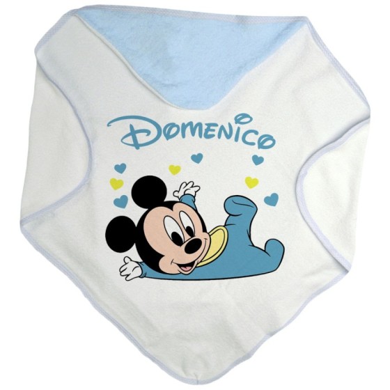 Accappatoio neonato personalizzato con nome baby topolino Cartoon