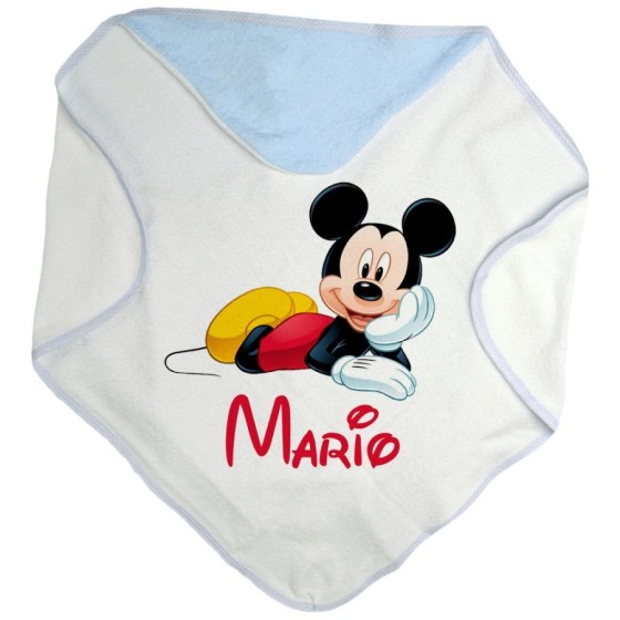Accappatoio neonato personalizzato con nome mouse Cartoon