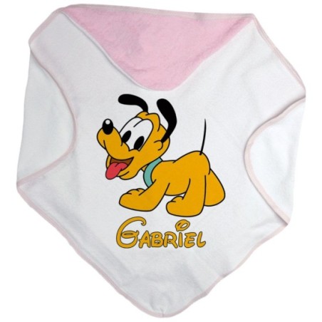 Accappatoio neonato personalizzato con nome baby pluto Cartoon