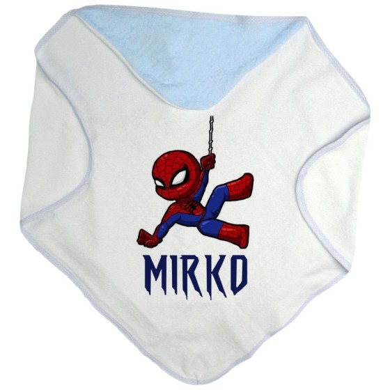 Accappatoio neonato personalizzato con nome baby spiderman Cartoon