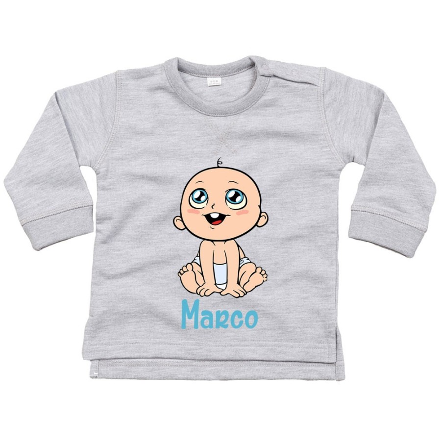 Felpa neonato personalizzata con nome bimbo con dentino Divertenti