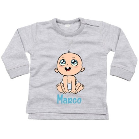 Felpa neonato personalizzata con nome bimbo con dentino