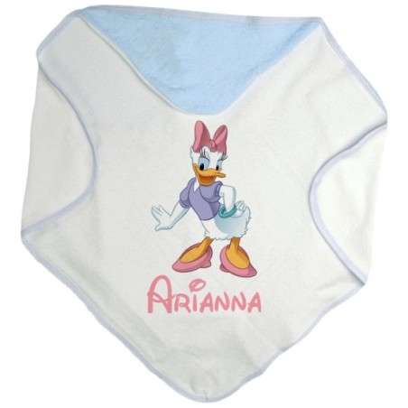 Accappatoio neonata personalizzato con nome paperina Cartoon