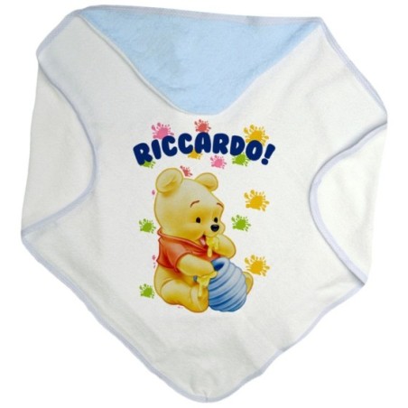 Accappatoio neonato personalizzato con nome baby winnie...