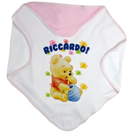 Accappatoio neonato personalizzato con nome baby winnie the pooh Cartoon
