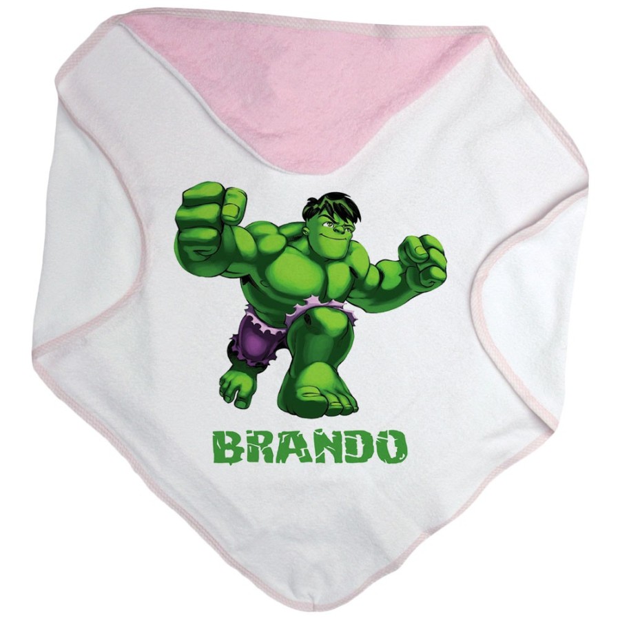 Accappatoio neonato personalizzato con nome hulk Cartoon