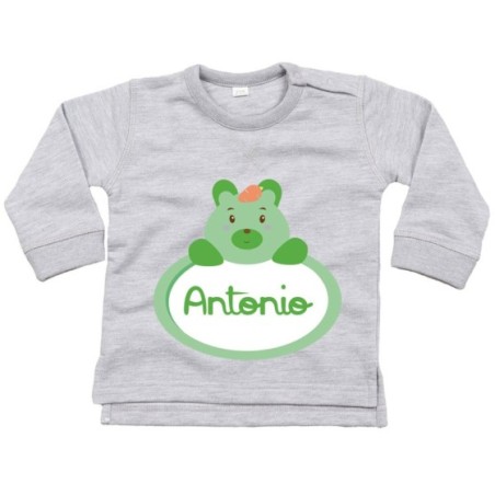 Felpa neonato personalizzata con nome castoro