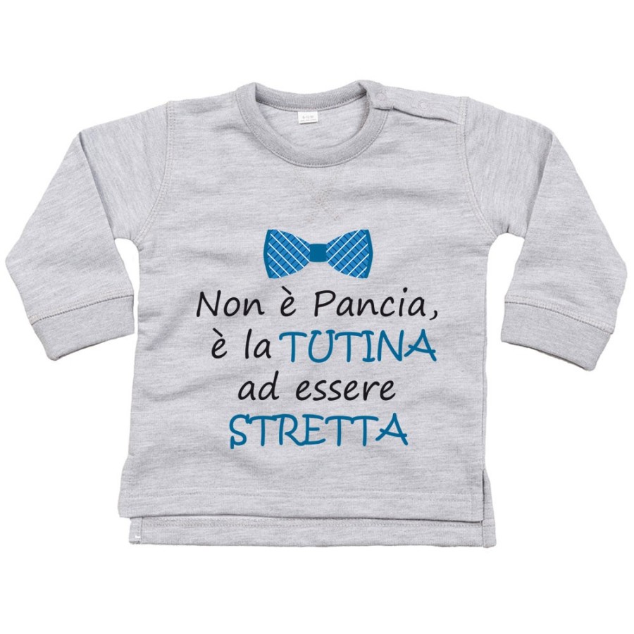 Felpa neonato non è pancia è la tutina ad essere stretta Divertenti