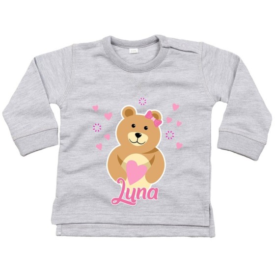 Felpa neonato personalizzata con nome lovely bear Divertenti