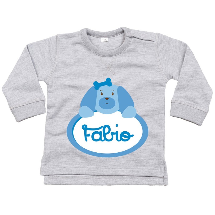 Felpa neonato personalizzata con nome cagnolino Divertenti