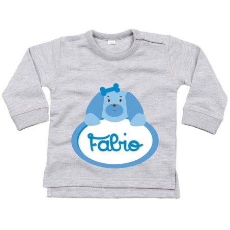 Felpa neonato personalizzata con nome cagnolino