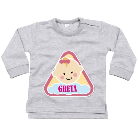 Felpa neonato personalizzata con nome alert baby Divertenti