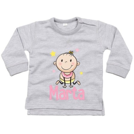 Felpa neonato personalizzata con nome bimbo bimba stellare
