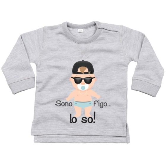 Felpa neonato sono figo lo so streetwear Divertenti