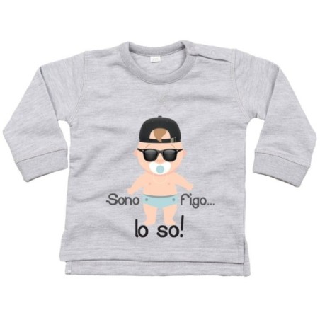 Felpa neonato sono figo lo so streetwear