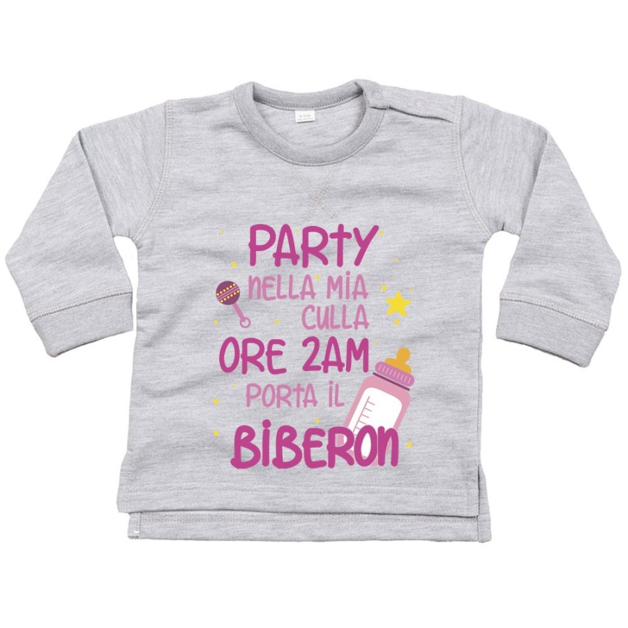 Felpa neonato party nella mia culla Divertenti