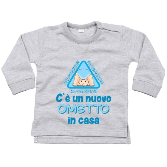 Felpa neonato attenzione c'è un nuovo ometto in casa Divertenti