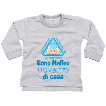 Felpa neonato personalizzata con nome attenzione sono...