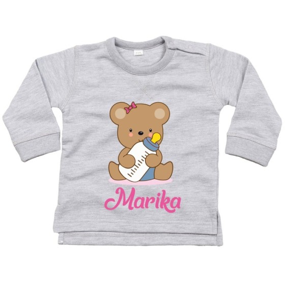 Felpa neonato personalizzata con nome baby bear Divertenti