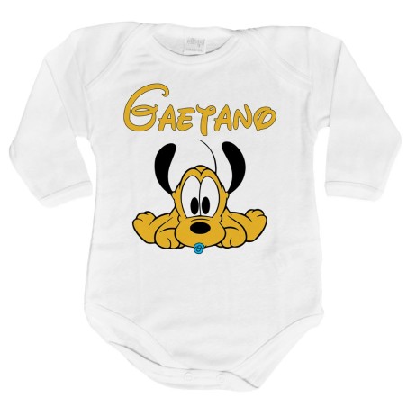 Body neonato personalizzato con nome baby pluto
