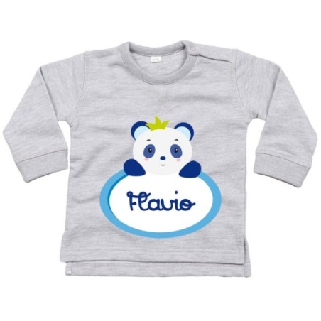 Felpa neonato personalizzata con nome panda