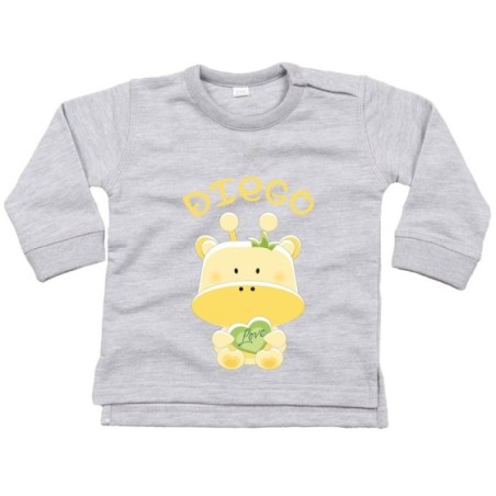 Felpa neonato personalizzata con nome giraffa