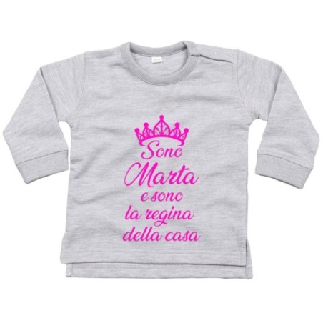 Felpa neonato personalizzata con nome sono il re la...