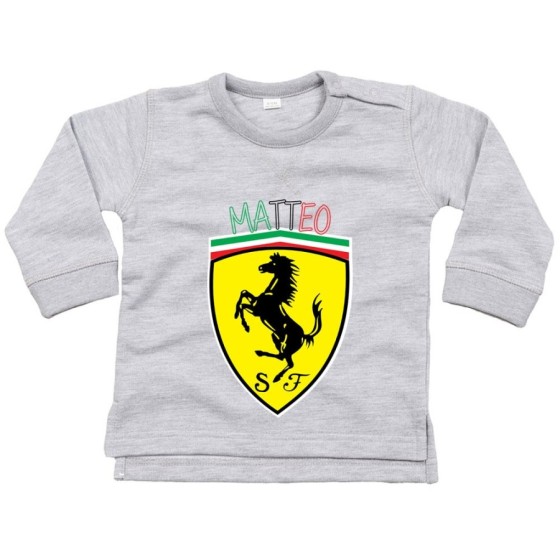 Felpa neonato personalizzata con nome ferrari Divertenti