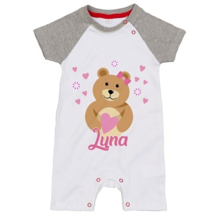 Pagliaccetto neonato personalizzato con nome lovely bear
