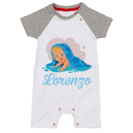 Pagliaccetto neonato personalizzato con nome bimbo con asciugamano Divertenti
