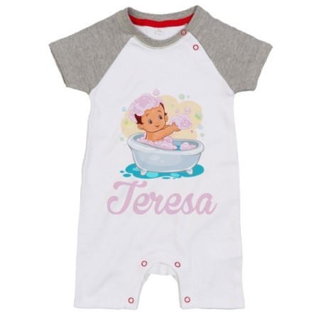 Pagliaccetto neonata personalizzato con nome bimba nella...