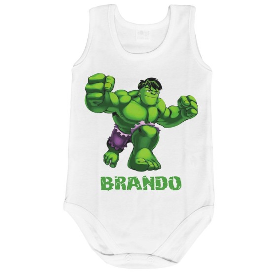 Body neonato personalizzato con nome hulk Cartoon