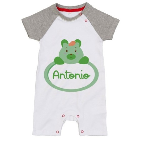 Pagliaccetto neonato personalizzato con nome castoro