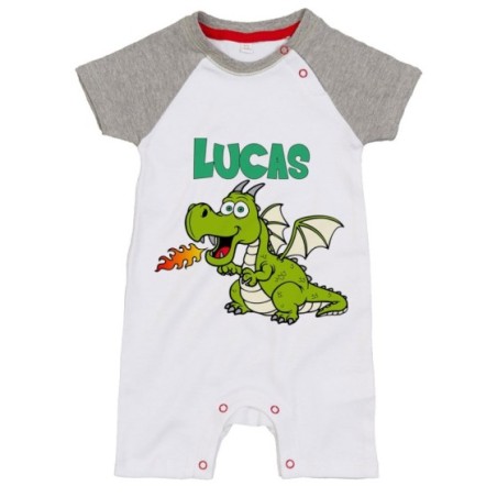 Pagliaccetto neonato personalizzato con nome baby draghetto Divertenti