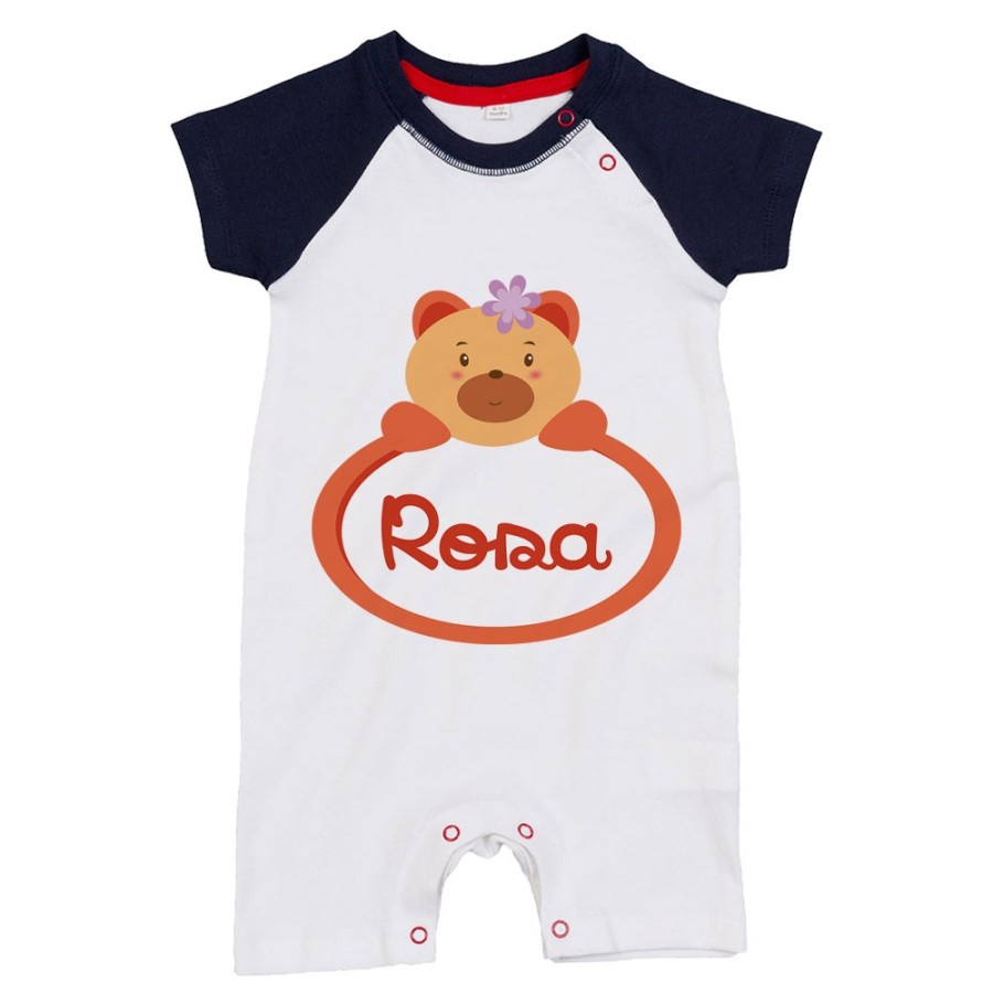 Pagliaccetto neonata personalizzato con nome orsetto Divertenti