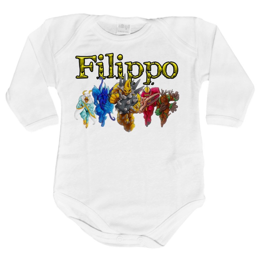 Body neonato personalizzato con nome gormiti Cartoon