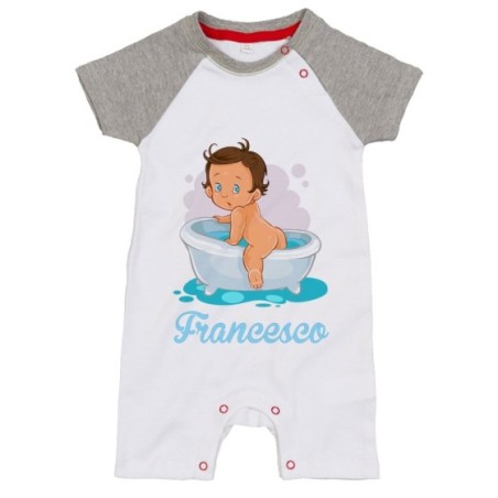 Pagliaccetto neonato personalizzato con nome bimbo esce...