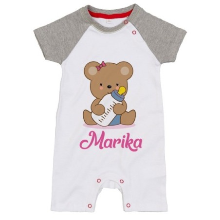 Pagliaccetto neonato personalizzato con nome baby bear