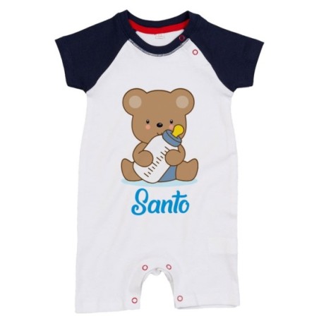 Pagliaccetto neonato personalizzato con nome baby bear Divertenti