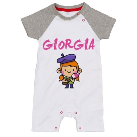 Pagliaccetto neonato personalizzato con nome piccolo artista