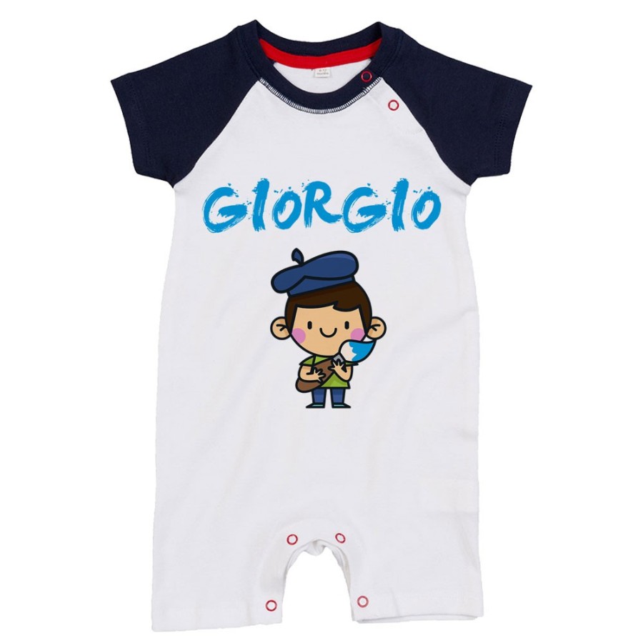 Pagliaccetto neonato personalizzato con nome piccolo artista Divertenti