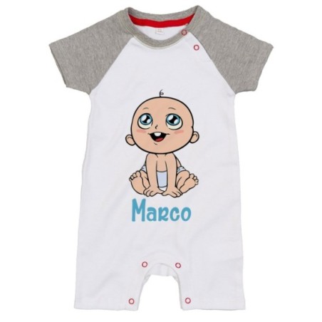 Pagliaccetto neonato personalizzato con nome bimbo con...