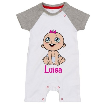 Pagliaccetto neonato personalizzato con nome bimbo con dentino Divertenti
