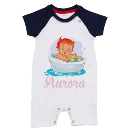 Pagliaccetto neonata personalizzato con nome bimba con...
