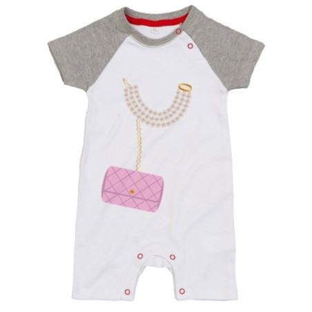 Pagliaccetto neonata collana e borsetta